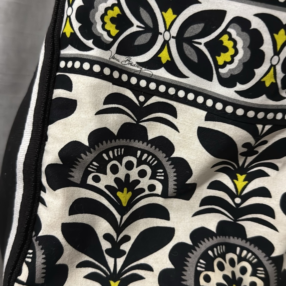 Large Vera Bradley Tote Bag-Black/White/Gray-Open Top-Reusable Bag Included-GUC - Picture 9 of 16